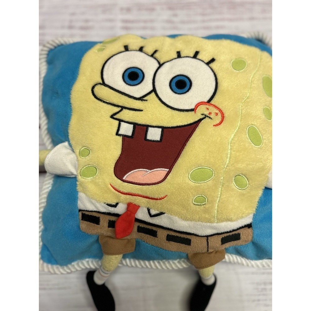 Vintage 2001 Spongebob Pillow Squarepants Nickelodeon Plush Stuffed 3D Y2K